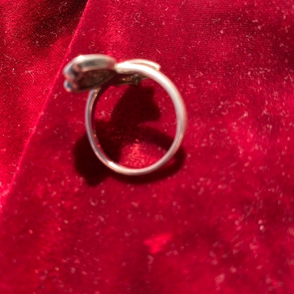 Sterling silver ring, with double tulip design and seashell details. Pre-owned - Picture 3 of 5